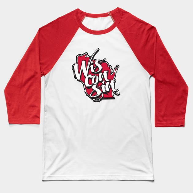 WIS-CON-SIN Baseball T-Shirt by upursleeve